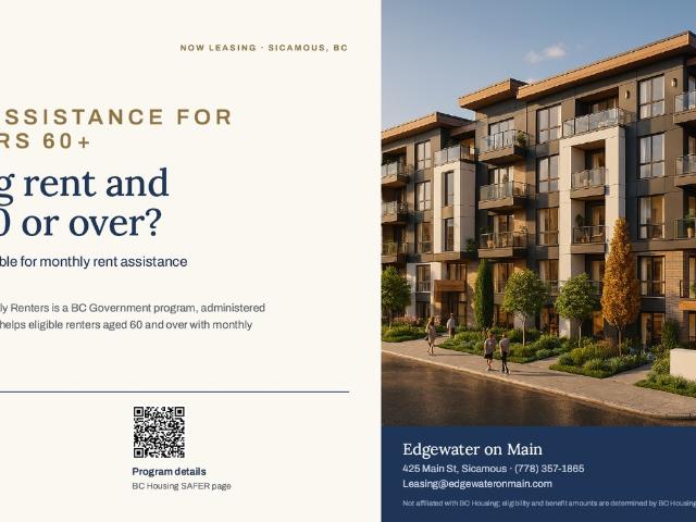 Apartment for rent in Sicamous, Columbia-Shuswap Regional District