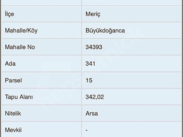 Meriç içerisinde satılık Arsa