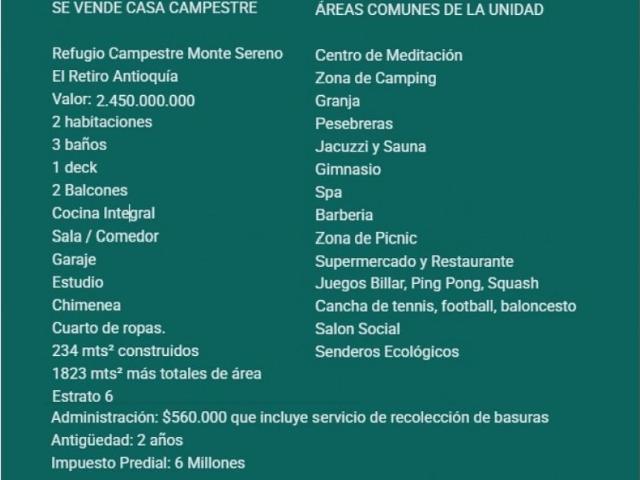 Edificio de lujo en venta Retiro, Departamento de Antioquia