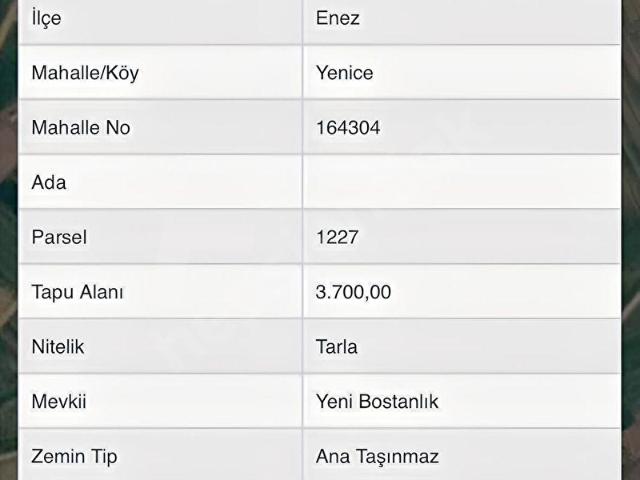 Yenice, Enez içerisinde satılık Arsa