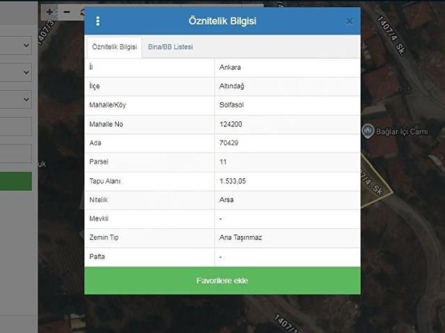Altindağ, Ankara içerisinde satılık Arsa