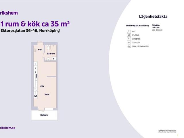 Lägenhet hyra i Ektorp, Norrköping