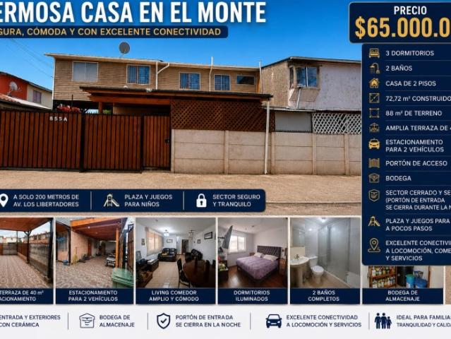 Casa en venta en El Monte, Metropolitana