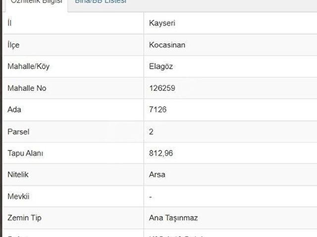 Kocasinan, Kayseri içerisinde satılık Arsa
