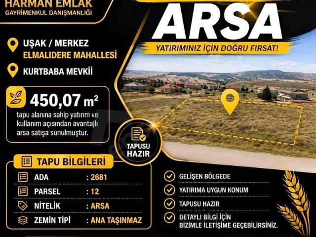 Elmalıdere Mahallesi, Uşak Merkez içerisinde satılık Arsa