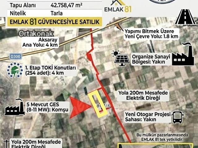 Ortakonak Mahallesi, Karatay içerisinde satılık Arsa