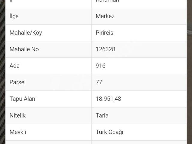Bahçelievler, Karaman Merkez içerisinde satılık Arsa