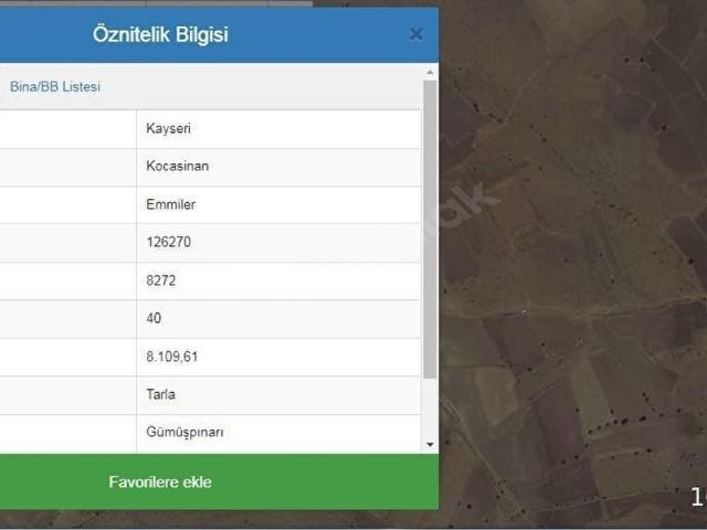 Kocasinan, Kayseri içerisinde satılık Arsa