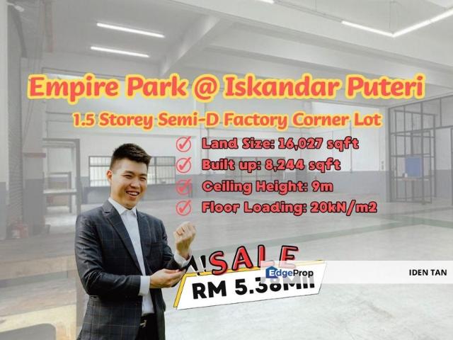 Warehouse for sale in Taman Nusantara, Iskandar Puteri
