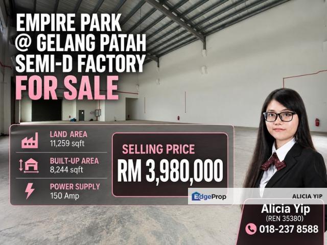 Warehouse for sale in Taman Nusantara, Iskandar Puteri