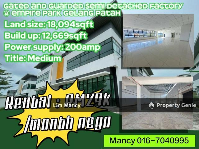 Warehouse for rent in Bukit Ledang, Johor