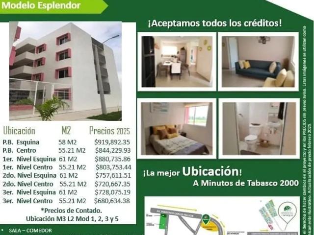 Departamento en venta en Cunduacán, Tabasco