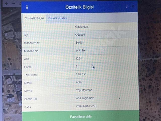 Oğuzeli, Gaziantep içerisinde satılık Arsa