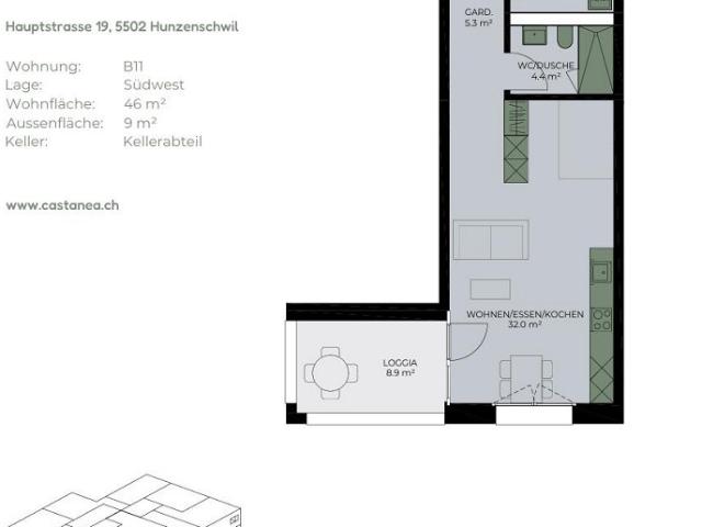 Apartment mieten in Hunzenschwil, Aargau