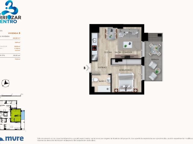 Estudio en venta en Etxebakar, Berriozar