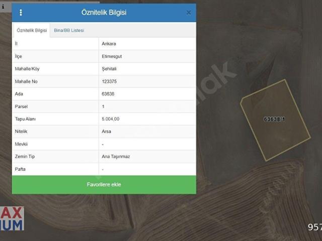 Şehitali Mahallesi, Etimesgut içerisinde satılık Arsa