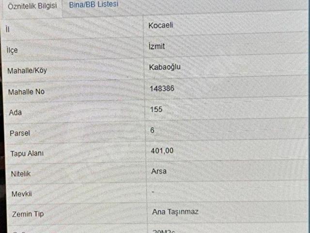 İzmit, Kocaeli içerisinde satılık Arsa