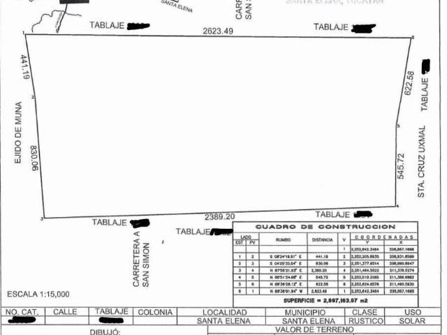 Terreno en venta en Santa Elena, Yucatán