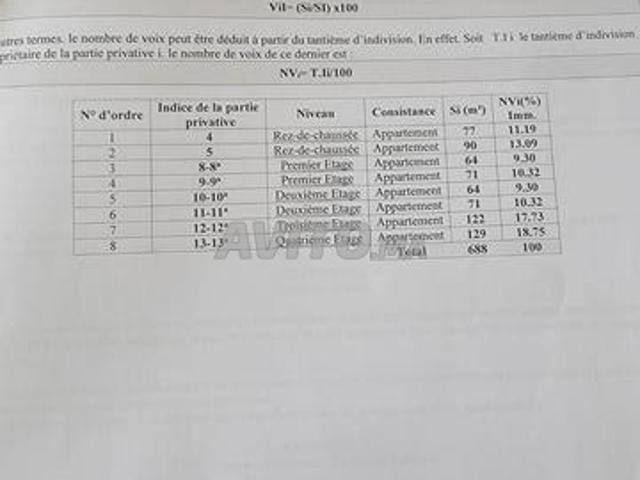 Appartement vente à Tamesna