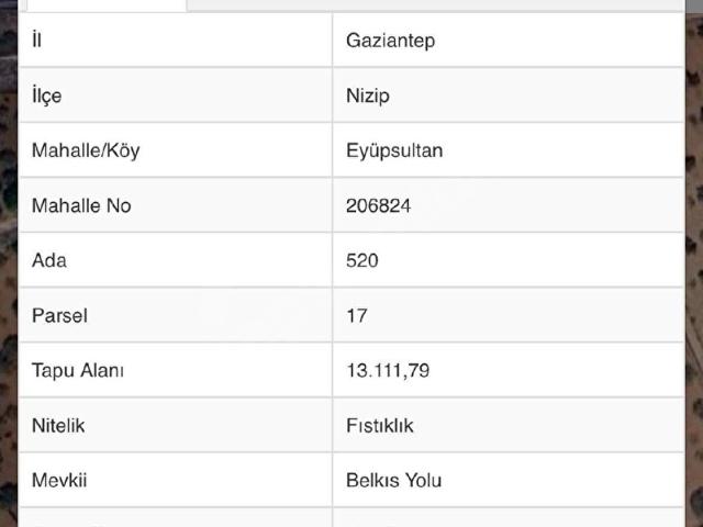 Nizip, Gaziantep içerisinde satılık Arsa