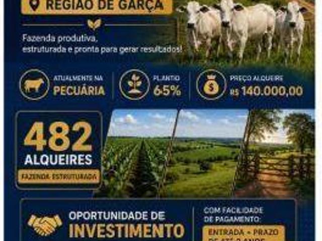 Sítio e chácara venda em Região Imediata de Marília, Garça