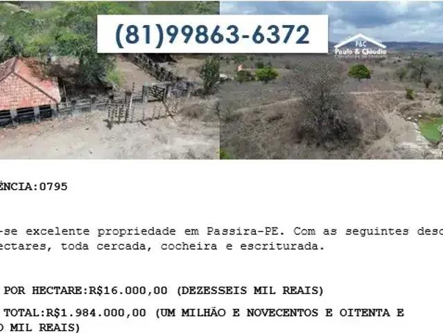 Fazenda venda em Passira, Região Nordeste