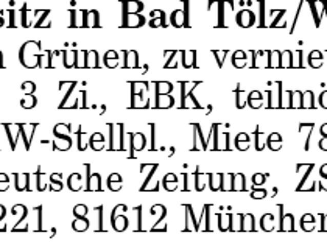 Wohnung mieten in Bad Tölz, Bayern