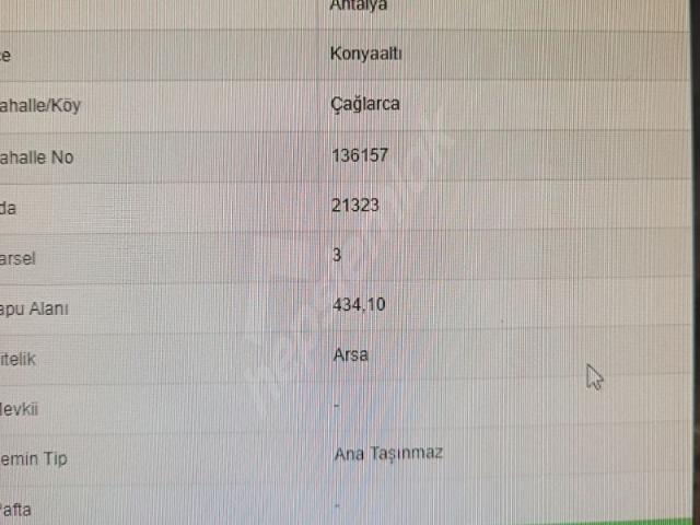 Konyaalti, Antalya içerisinde satılık Arsa