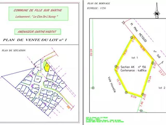 Terrain vente à La Flèche, Fillé