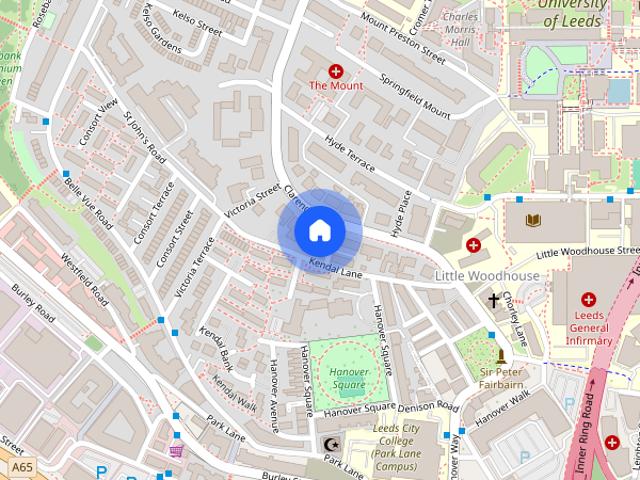 Studio for rent in Little Woodhouse, Leeds