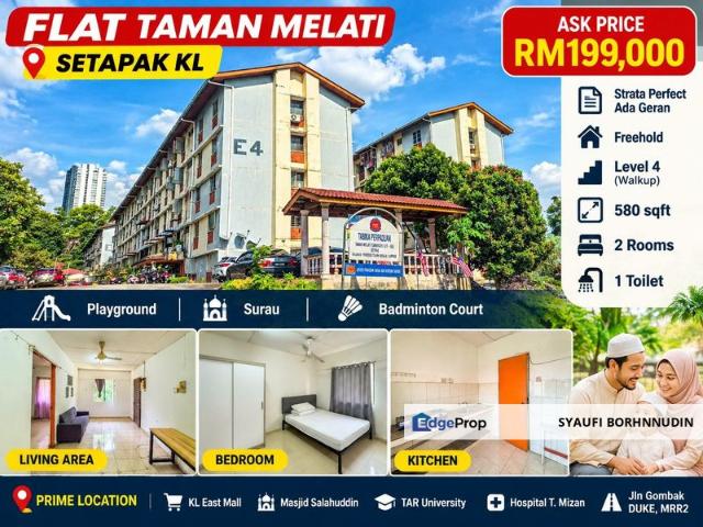 Flat for sale in Taman Melati, Kuala Lumpur