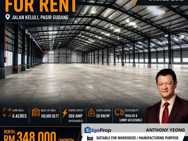 Warehouse for rent in Pasir Gudang, Johor