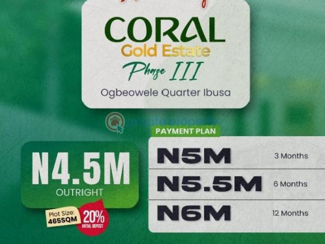 Land for sale in Asaba
