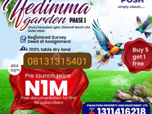 Land for sale in Oshimili North Land for sale in Oshimili North