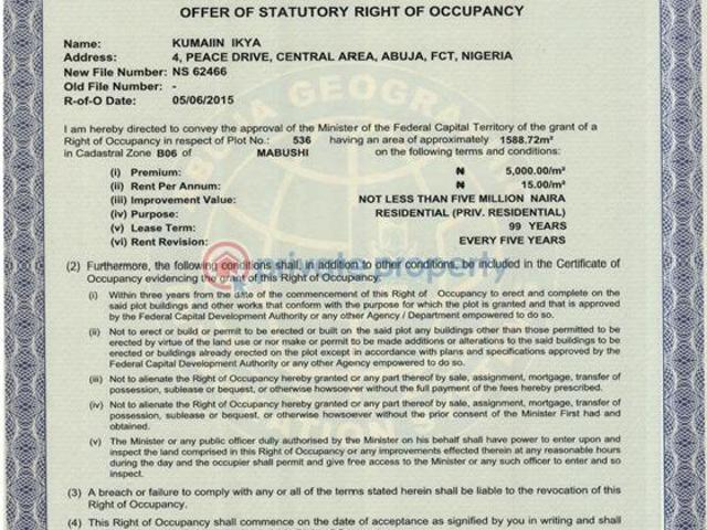 Land for sale in Abuja