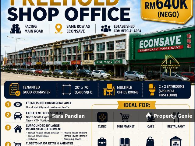 Shop Office for sale in Perak, Tanjong Ipoh