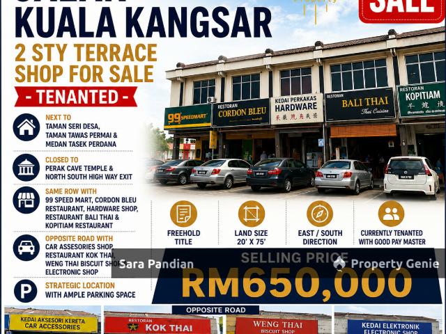 Shop for sale in Perak, Tanjong Ipoh