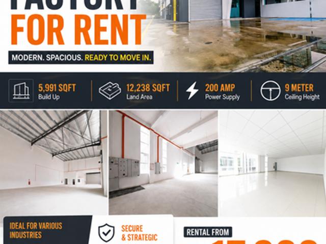 Warehouse for rent in Plentong, Johor