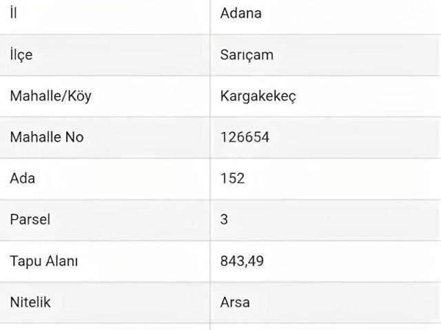 Sariçam, Adana içerisinde satılık Arsa