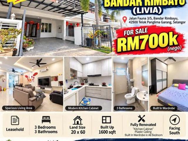 Terraced House for sale in Zon Perindustrian Bebas Telok Panglima Garang, Teluk Panglima Garang