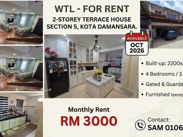 Terraced House for rent in Petaling, Damansara Damai