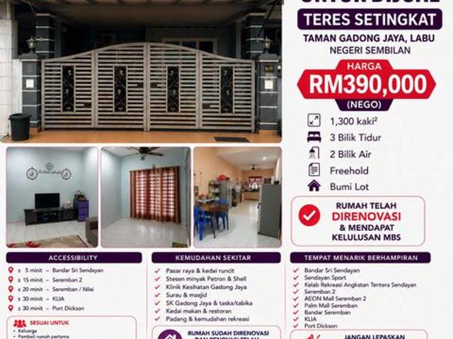 Terraced House for sale in Labu Jaya, Negeri Sembilan