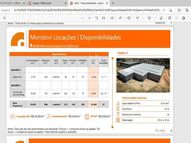 Galpão aluguel em Região Geográfica Imediata de Belo Horizonte, Região Metropolitana de Belo Horizonte