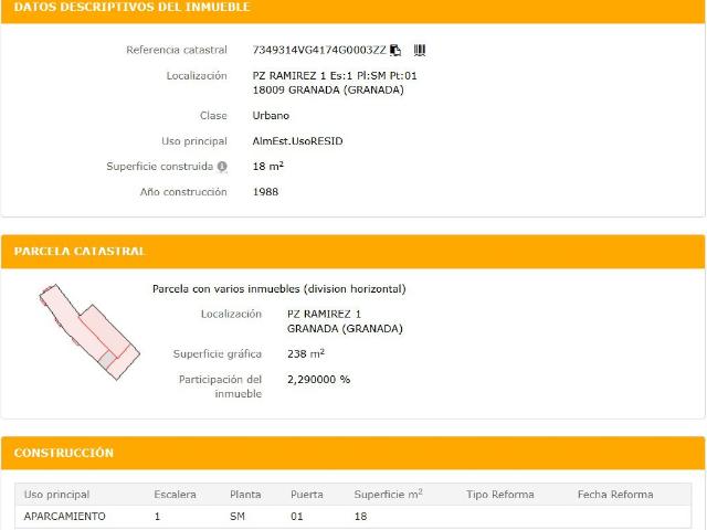 Garaje en venta en Granada, Lancha del Genil