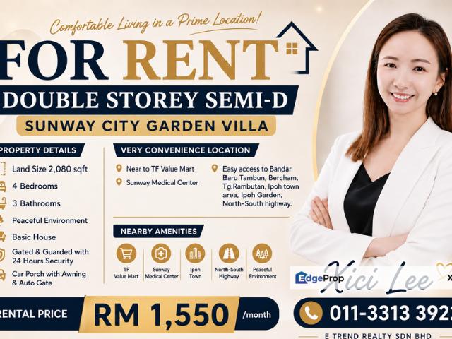 House for rent in Perak, Tanjong Ipoh