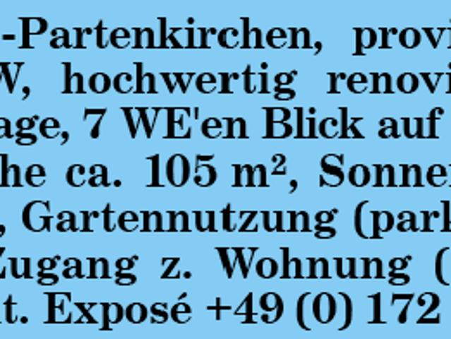 Wohnung kaufen in Wildenau, Garmisch-Partenkirchen