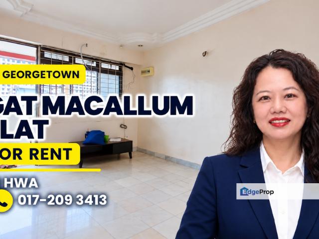 Flat for rent in Gat Lebuh Macallum, George Town