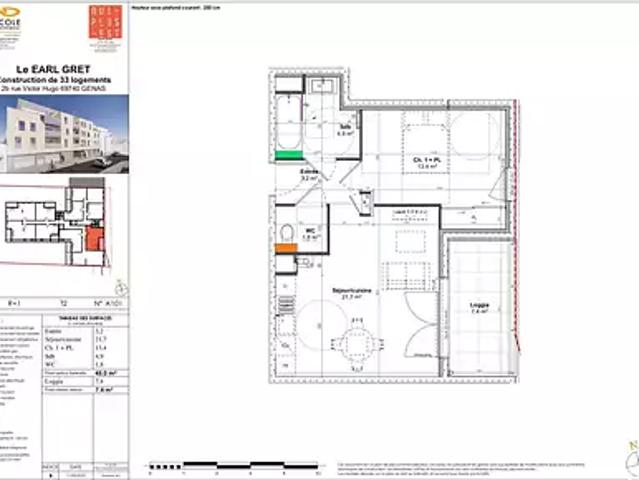 Appartement vente à Les Domaniales, Genas