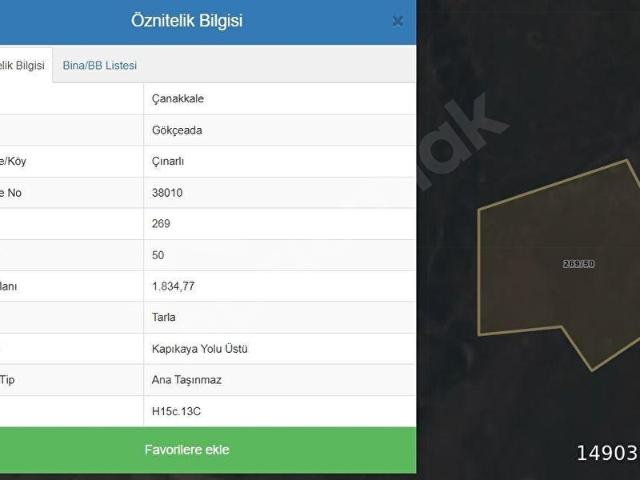 Gökçeada içerisinde satılık Arsa