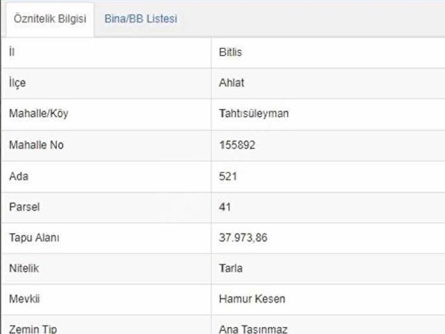 Kulaksız, Ahlat içerisinde satılık Arsa